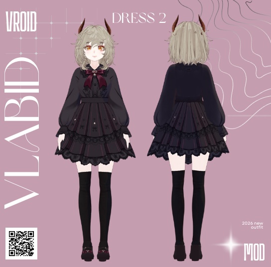 Jirai Kei Outfit VRoid Clothes Dress Outfit VRoid Texture Cute Outfit CustomItem VTuber Asset VRoid Outfit Gothic Outfit Gothic Dress VTuber Fashion VTuber Outfit Cosplay Kawaii Outfit