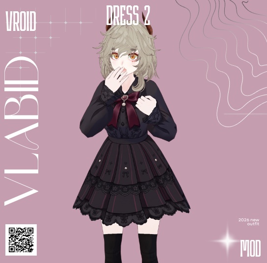 Jirai Kei Outfit VRoid Clothes Dress Outfit VRoid Texture Cute Outfit CustomItem VTuber Asset VRoid Outfit Gothic Outfit Gothic Dress VTuber Fashion VTuber Outfit Cosplay Kawaii Outfit