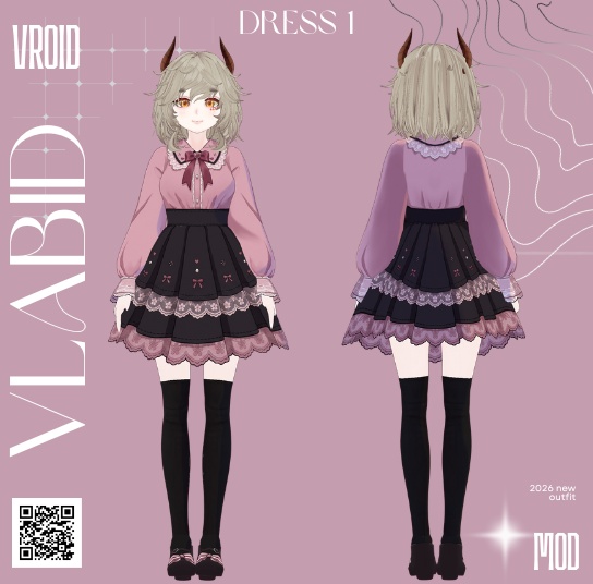 Jirai Kei Outfit VRoid Clothes Dress Outfit VRoid Texture Cute Outfit CustomItem VTuber Asset VRoid Outfit Gothic Outfit Gothic Dress VTuber Fashion VTuber Outfit Cosplay Kawaii Outfit