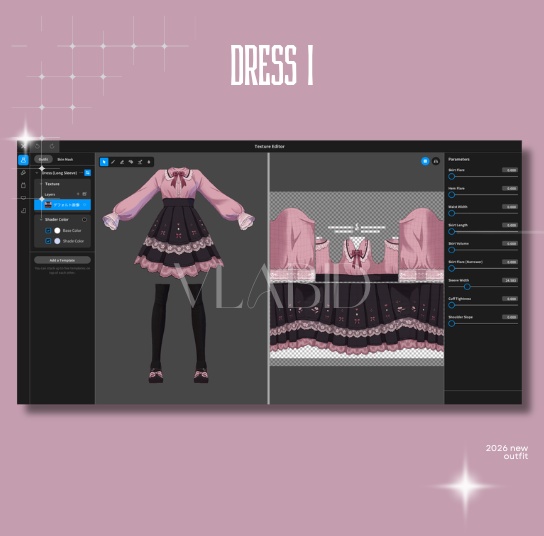 Jirai Kei Outfit VRoid Clothes Dress Outfit VRoid Texture Cute Outfit CustomItem VTuber Asset VRoid Outfit Gothic Outfit Gothic Dress VTuber Fashion VTuber Outfit Cosplay Kawaii Outfit