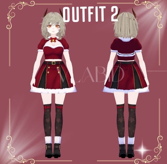 VLABID — Christmas Collection 2026 Christmas Wonderland 3 Outfit Pack VRoid Studio VRoid Christmas VRoid Clothes VRoid Costume VRoid Texture Customitem VRoid Christmas Kawaii Outfit Cute
