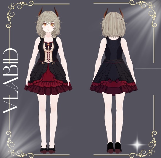 Halloween Custome VRoid, VRoid Studio, VRoid Clothes, Customitem, Halloween Gothic Outfit, VRM File, Halloween Outfit Bundle, Anime Style