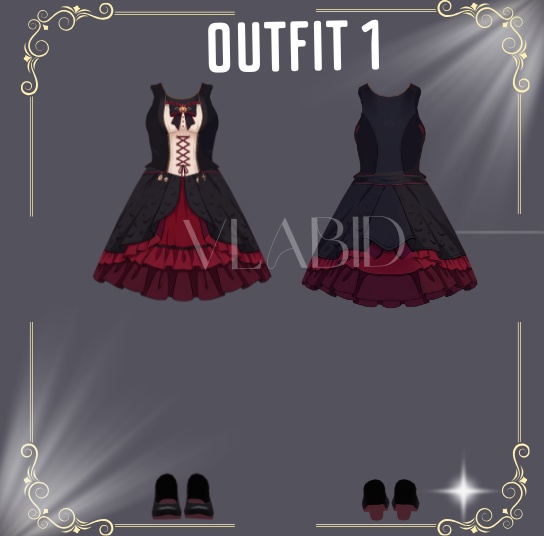 Halloween Custome VRoid, VRoid Studio, VRoid Clothes, Customitem, Halloween Gothic Outfit, VRM File, Halloween Outfit Bundle, Anime Style
