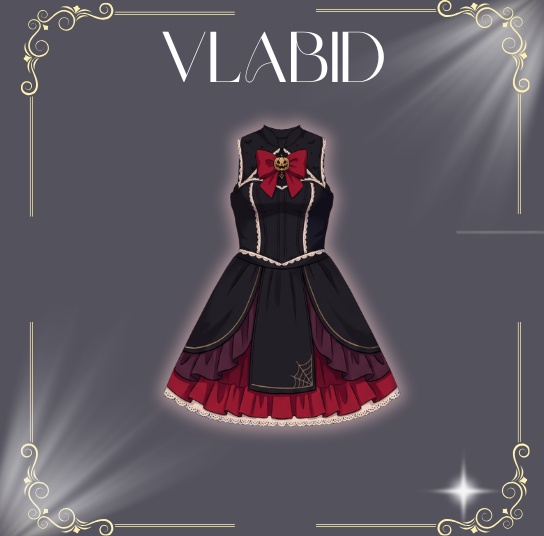 Halloween Custome VRoid, VRoid Studio, VRoid Clothes, Customitem, Halloween Gothic Outfit, VRM File, Halloween Outfit Bundle, Anime Style