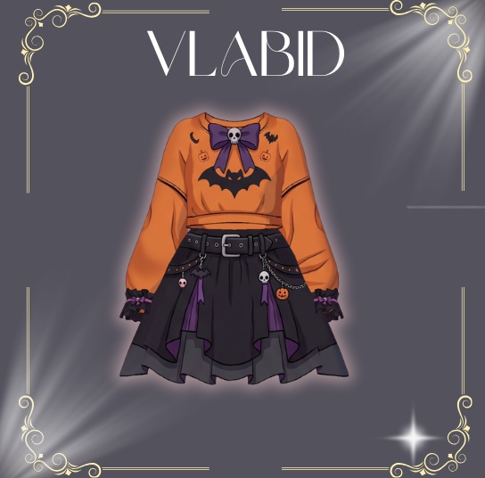 Halloween Custome VRoid, VRoid Studio, VRoid Clothes, Customitem, Halloween Gothic Outfit, VRM File, Halloween Outfit Bundle, Anime Style