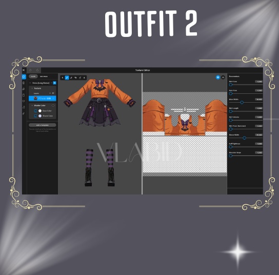 Halloween Custome VRoid, VRoid Studio, VRoid Clothes, Customitem, Halloween Gothic Outfit, VRM File, Halloween Outfit Bundle, Anime Style