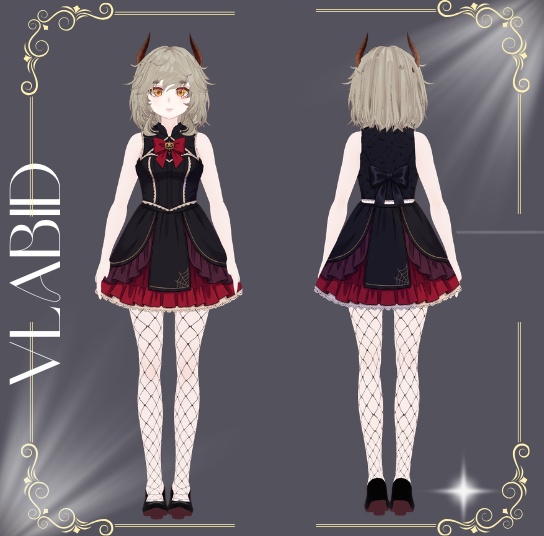 Halloween Custome VRoid, VRoid Studio, VRoid Clothes, Customitem, Halloween Gothic Outfit, VRM File, Halloween Outfit Bundle, Anime Style