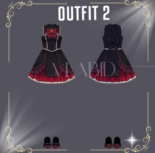 Halloween Custome VRoid, VRoid Studio, VRoid Clothes, Customitem, Halloween Gothic Outfit, VRM File, Halloween Outfit Bundle, Anime Style
