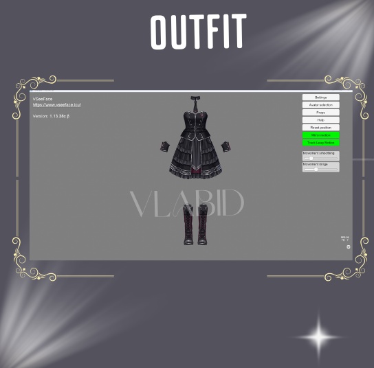 VRoid衣装 Gothic Outfit VRoid Studio, VRM, VTuber Asset, Customitem,Kawaii Outfit,Cute Outfit Dress, VRoid Clothes, Anime Style, VRoid Cosplay