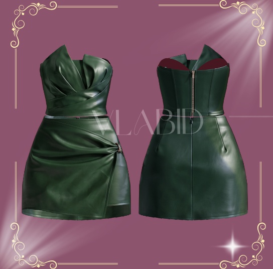 VRoid Studio, Glossy Muse Leather Dress, VRoid Clothes, Customitem, VRoid Texture, Costume, Dress Kawaii, Cute Outfit, VRoid Costume