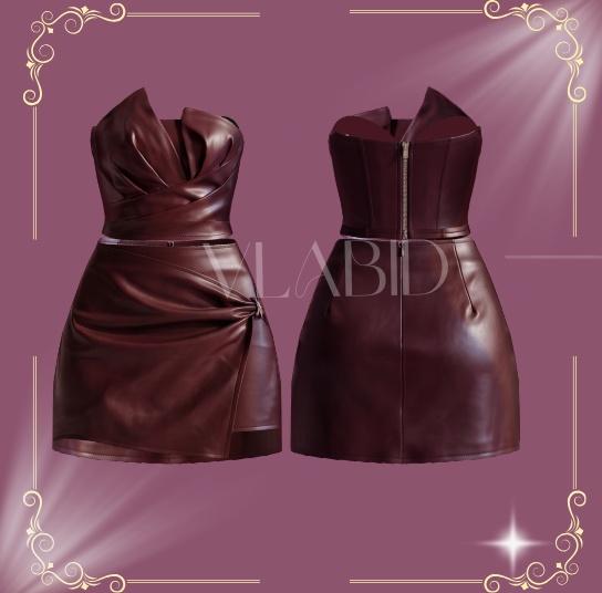 VRoid Studio, Glossy Muse Leather Dress, VRoid Clothes, Customitem, VRoid Texture, Costume, Dress Kawaii, Cute Outfit, VRoid Costume