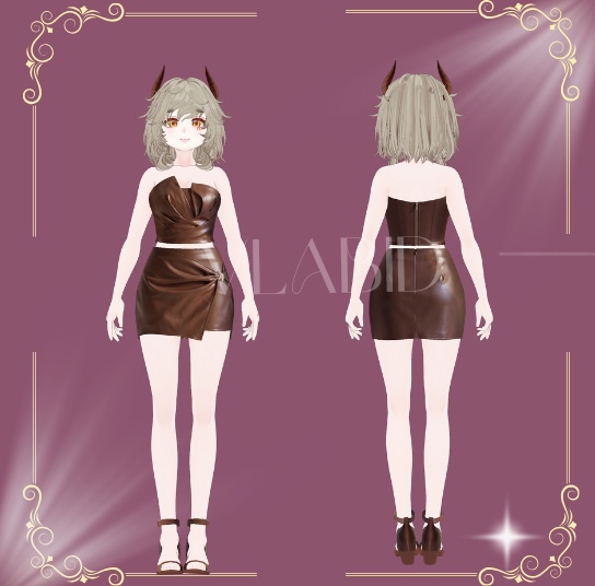 VRoid Studio, Glossy Muse Leather Dress, VRoid Clothes, Customitem, VRoid Texture, Costume, Dress Kawaii, Cute Outfit, VRoid Costume