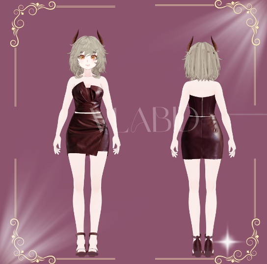 VRoid Studio, Glossy Muse Leather Dress, VRoid Clothes, Customitem, VRoid Texture, Costume, Dress Kawaii, Cute Outfit, VRoid Costume