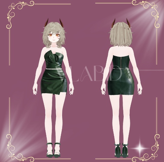 VRoid Studio, Glossy Muse Leather Dress, VRoid Clothes, Customitem, VRoid Texture, Costume, Dress Kawaii, Cute Outfit, VRoid Costume
