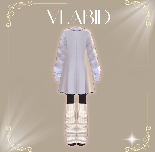 Cozy Ivory Winter Coat,Outfit Winter, Virtual Market Winter 2026,VRoid Studio,Customitem,VRoid Clothes,Anime Style,VRoid Texture, VRM,