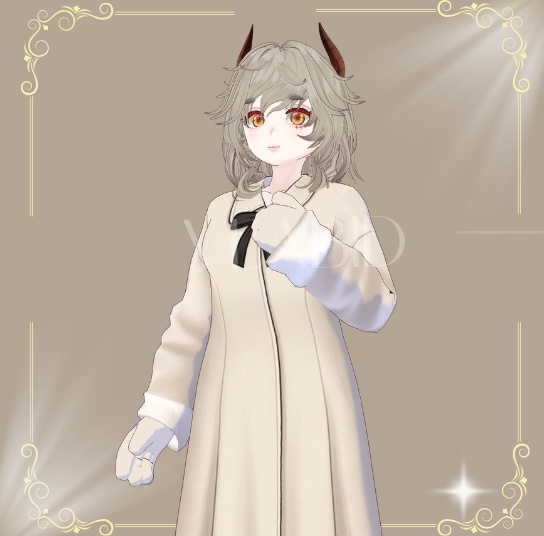 Cozy Ivory Winter Coat,Outfit Winter, Virtual Market Winter 2026,VRoid Studio,Customitem,VRoid Clothes,Anime Style,VRoid Texture, VRM,