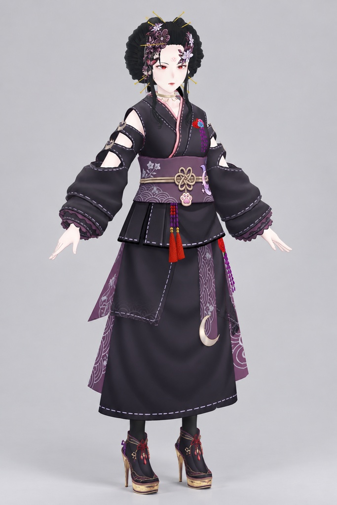 Rokurokubi | Japanese Yokai VTuber 3D Model & Outfit | VLABID Salin judul