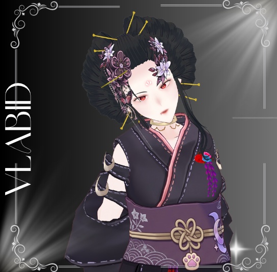 Rokurokubi | Japanese Yokai VTuber 3D Model & Outfit | VLABID Salin judul