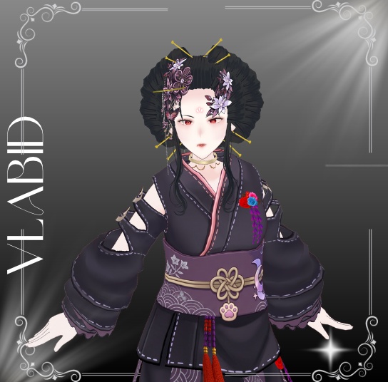 Rokurokubi | Japanese Yokai VTuber 3D Model & Outfit | VLABID Salin judul