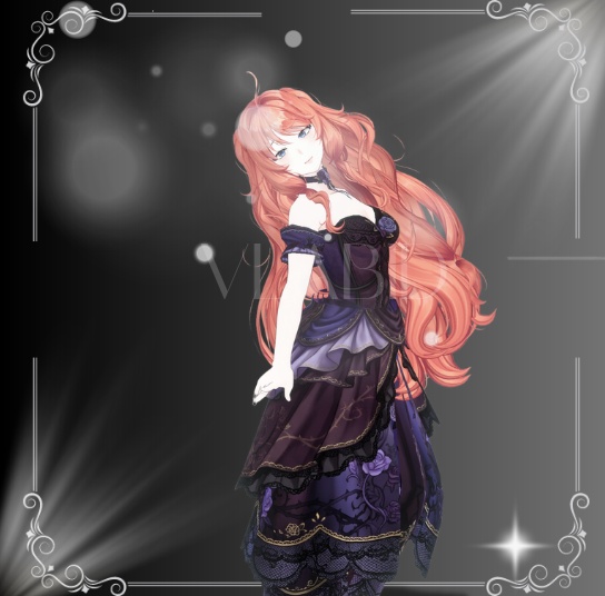 Midnight Rose Gothic Dress | VRoid Outfit・Gothic Lolita・Black & Purple Dress【VLABID】