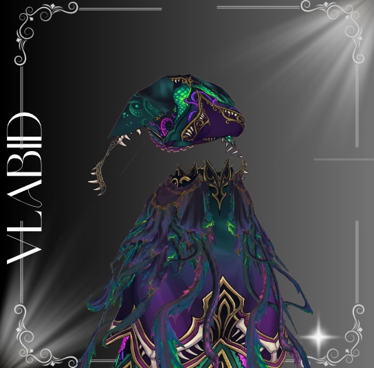 【VRoid衣装】Abyssal Majesty – 深淵の女王|ダークファンタジー・魔法使い衣装
