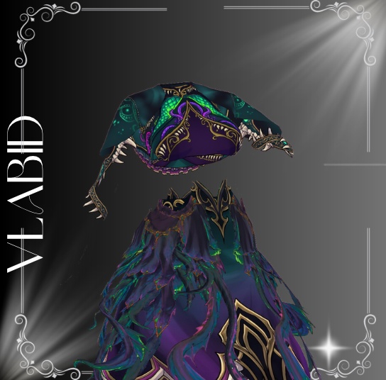 【VRoid衣装】Abyssal Majesty – 深淵の女王|ダークファンタジー・魔法使い衣装