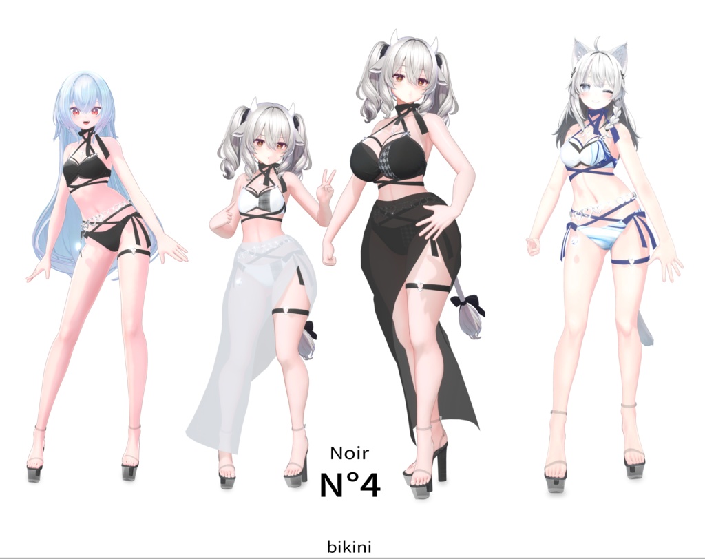 Noir N°4 bikini【ラシューシャ、森羅、きゃろん、ミルティナ、しなの対応】