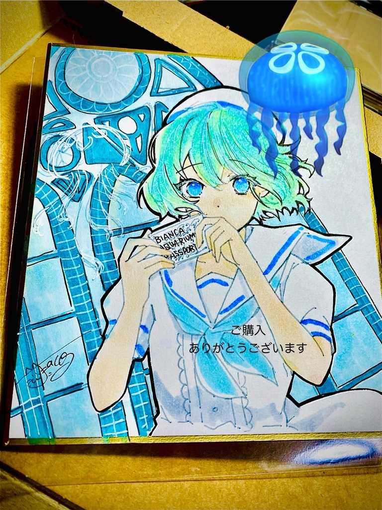 ミニ色紙原画（カラー）