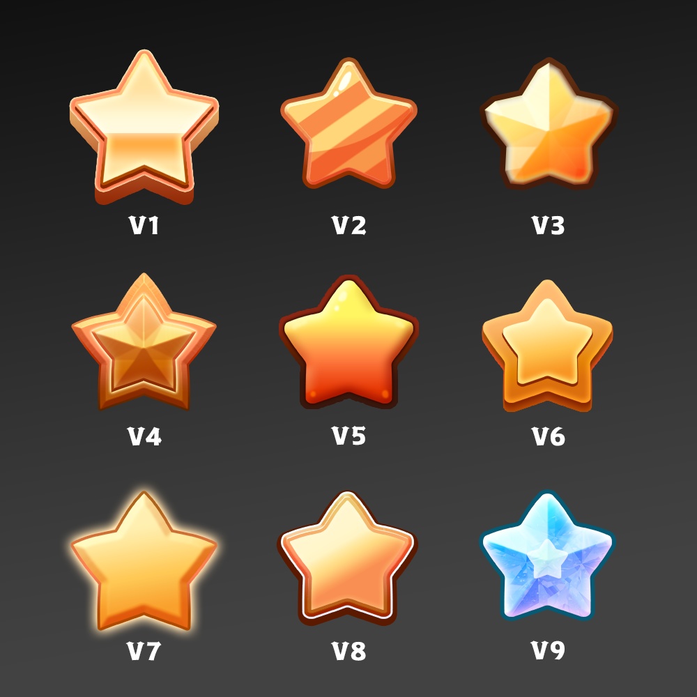 【★星アイコン/レイヤースタイル★】ゲームUIやデザイン作成に使いやすい星素材セット