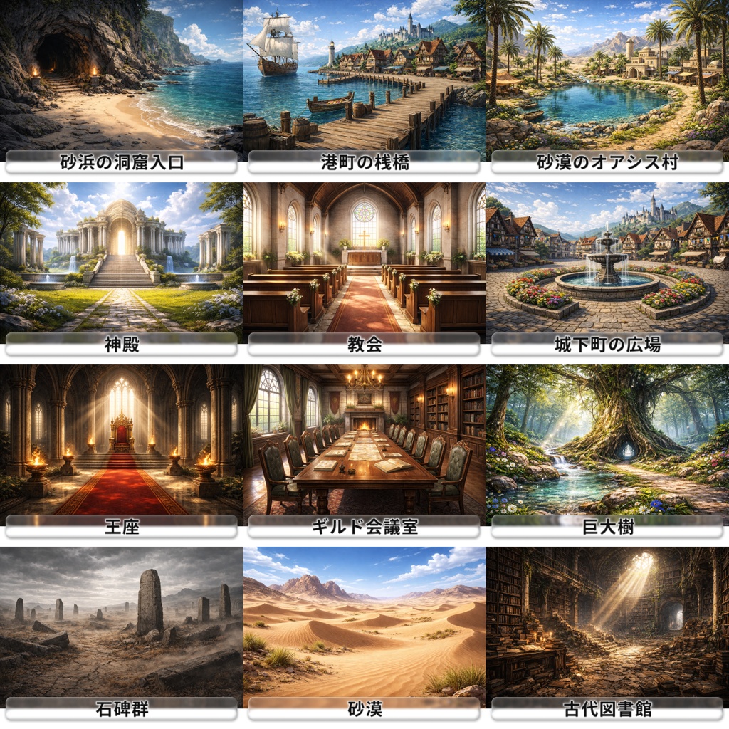 【TRPG/ゲーム背景素材】ファンタジーRPG風のセミリアル背景〈幻想/ファンタジー/王道〉