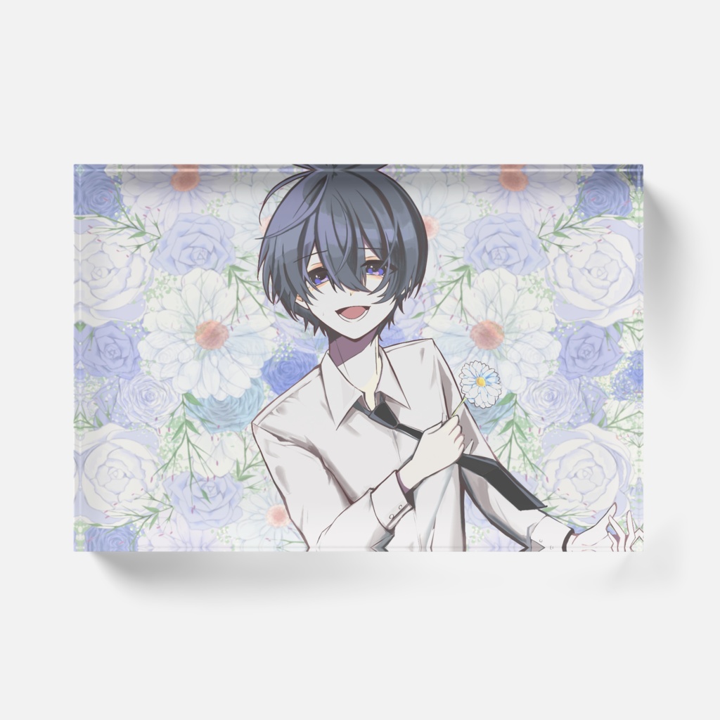 咲かない花 笑顔 アクリルブロック