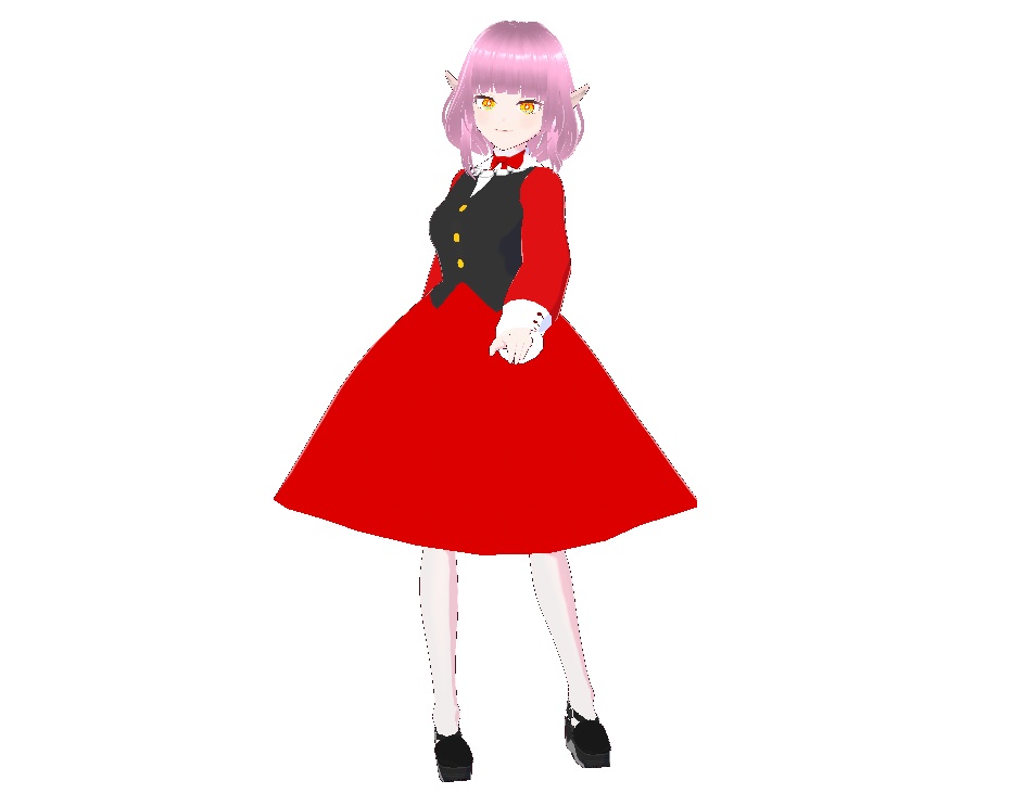 <VRoidテクスチャ>ロリータベスト付きワンピース