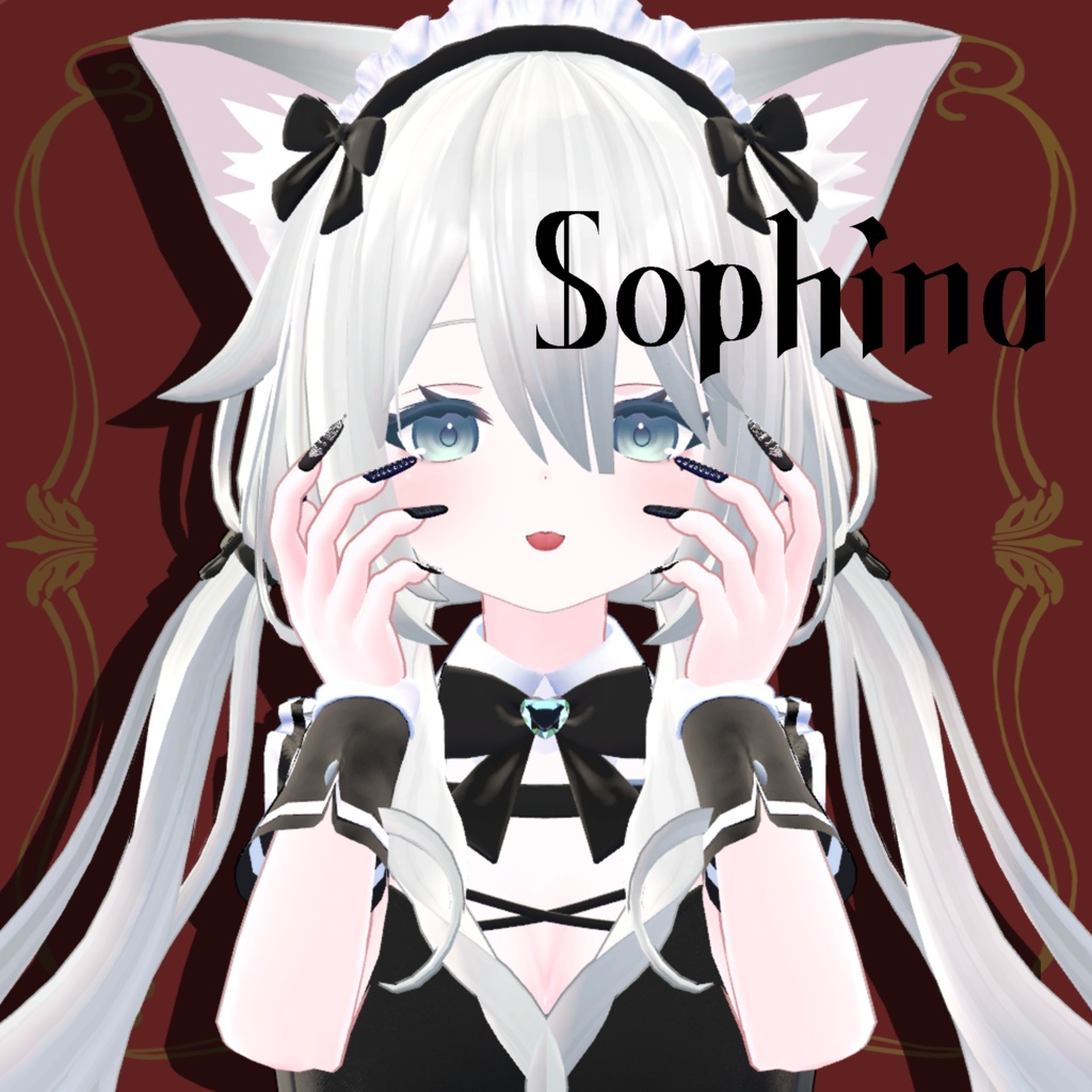 【無料あり】【VRChat】11アバター対応 ゴシック地雷ネイル zirai nail