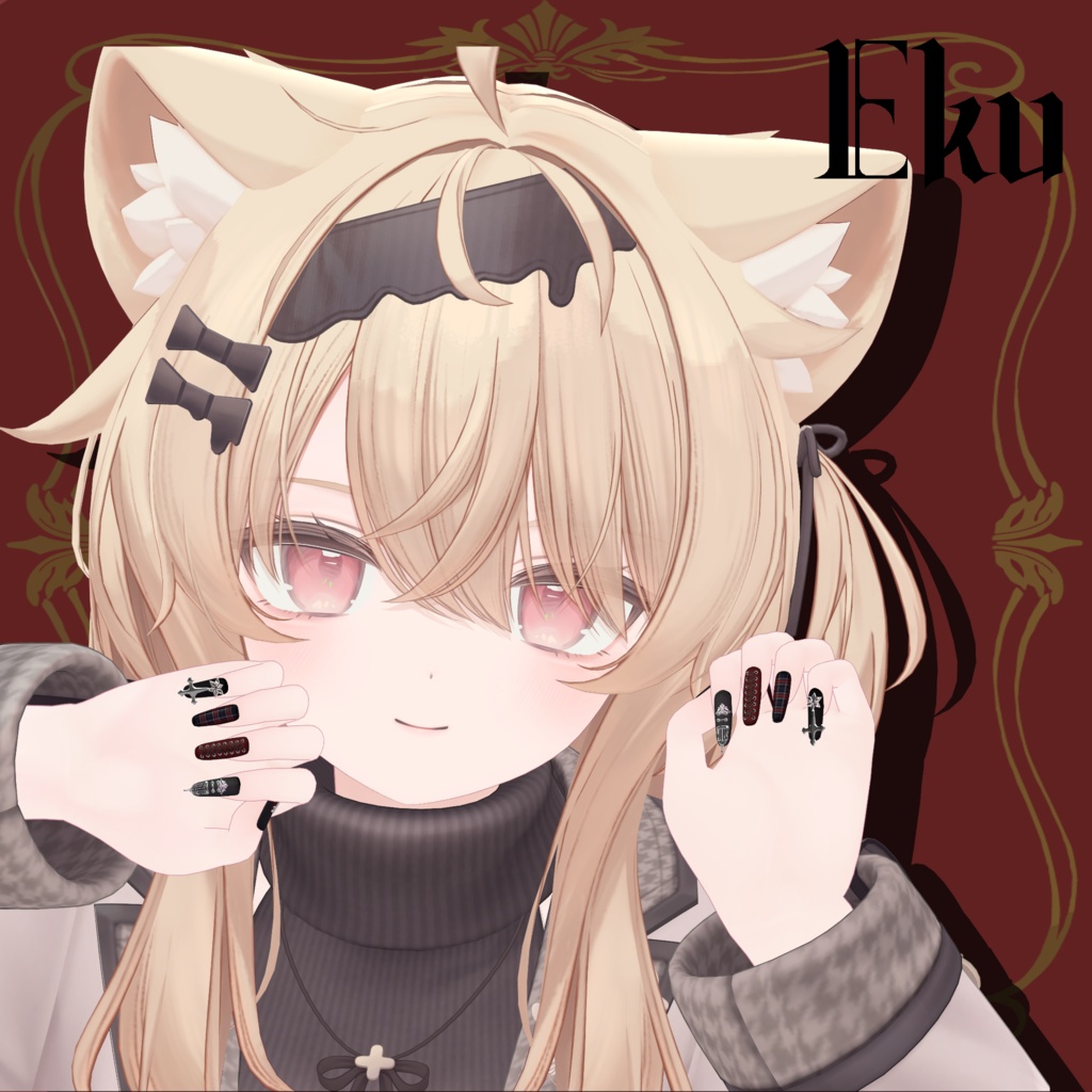 【無料あり】【VRChat】11アバター対応 ゴシック地雷ネイル zirai nail