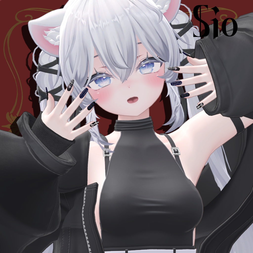 【無料あり】【VRChat】11アバター対応 ゴシック地雷ネイル zirai nail