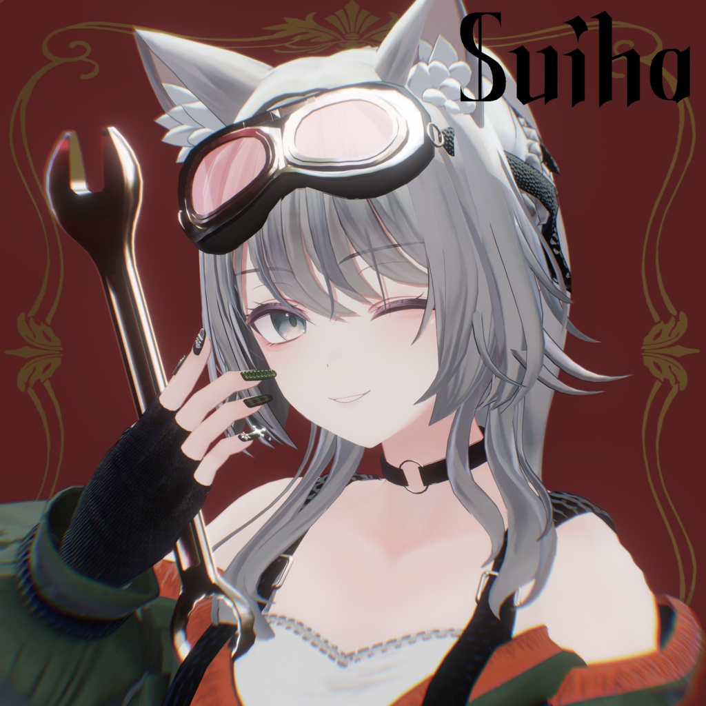 【無料あり】【VRChat】12アバター対応 ゴシック地雷ネイル zirai nail