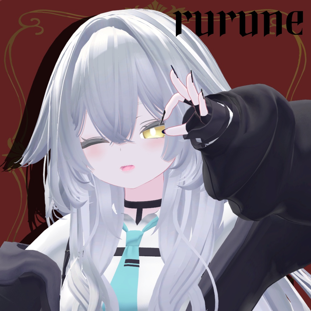 【無料あり】【VRChat】11アバター対応 ゴシック地雷ネイル zirai nail