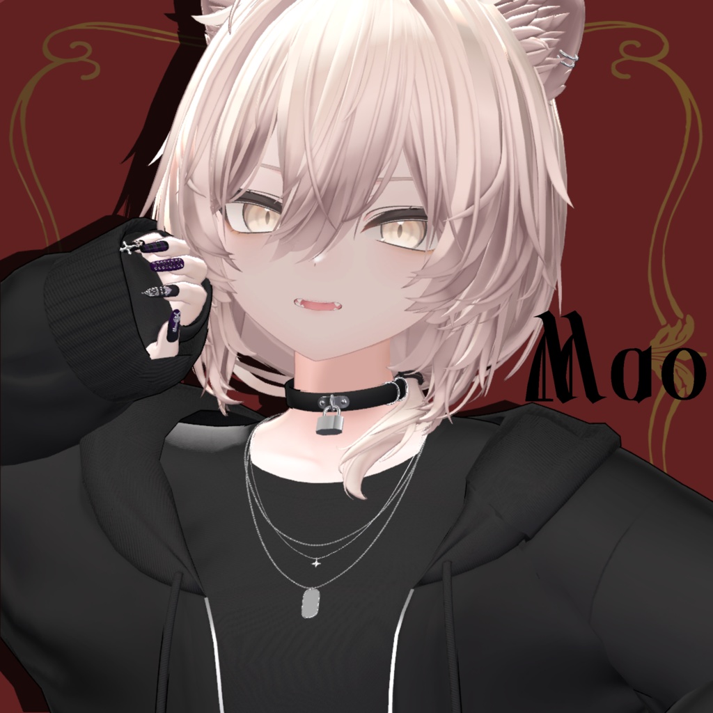 【無料あり】【VRChat】11アバター対応 ゴシック地雷ネイル zirai nail