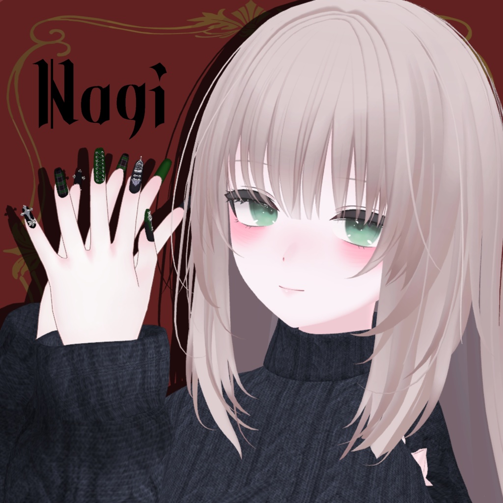 【無料あり】【VRChat】11アバター対応 ゴシック地雷ネイル zirai nail