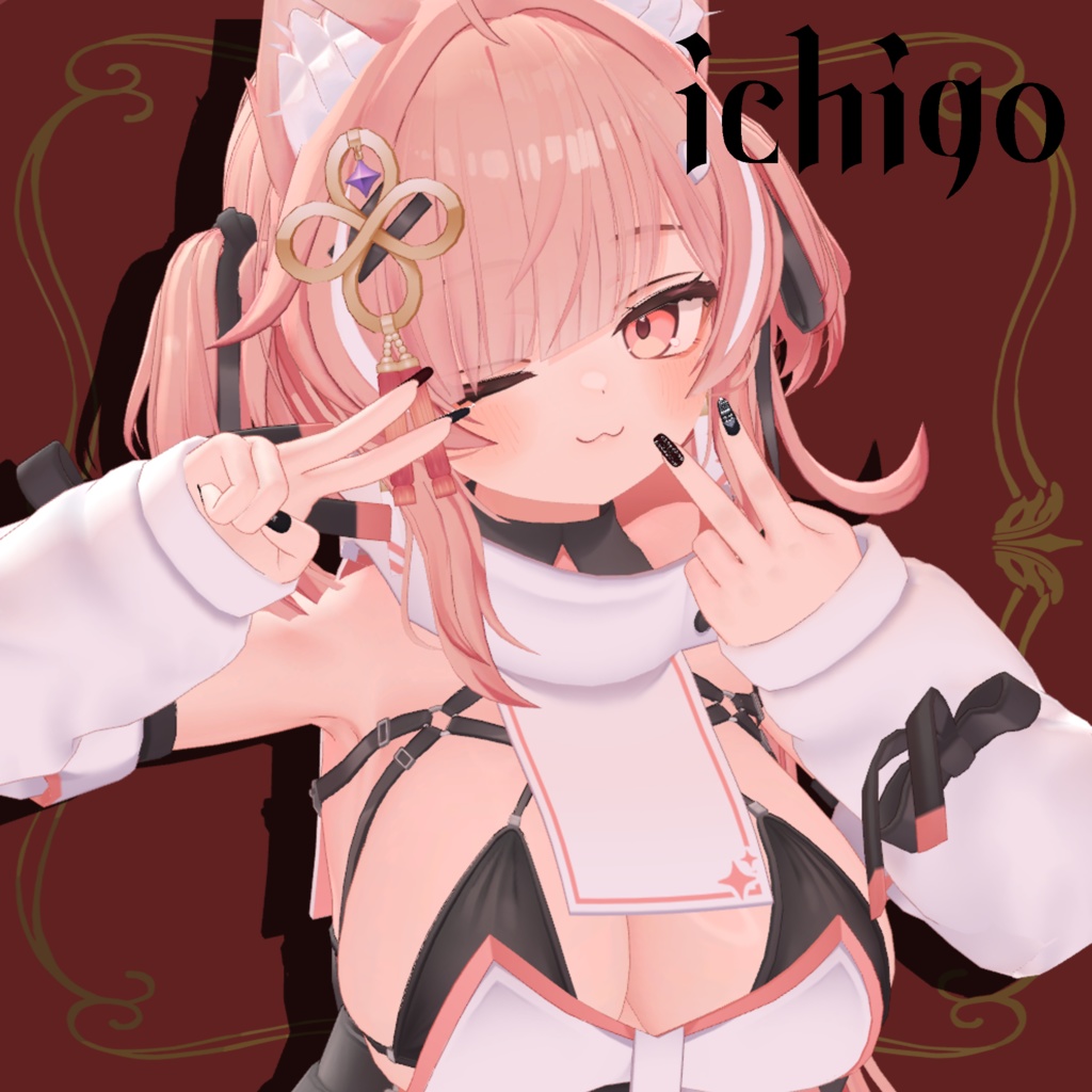 【無料あり】【VRChat】11アバター対応 ゴシック地雷ネイル zirai nail