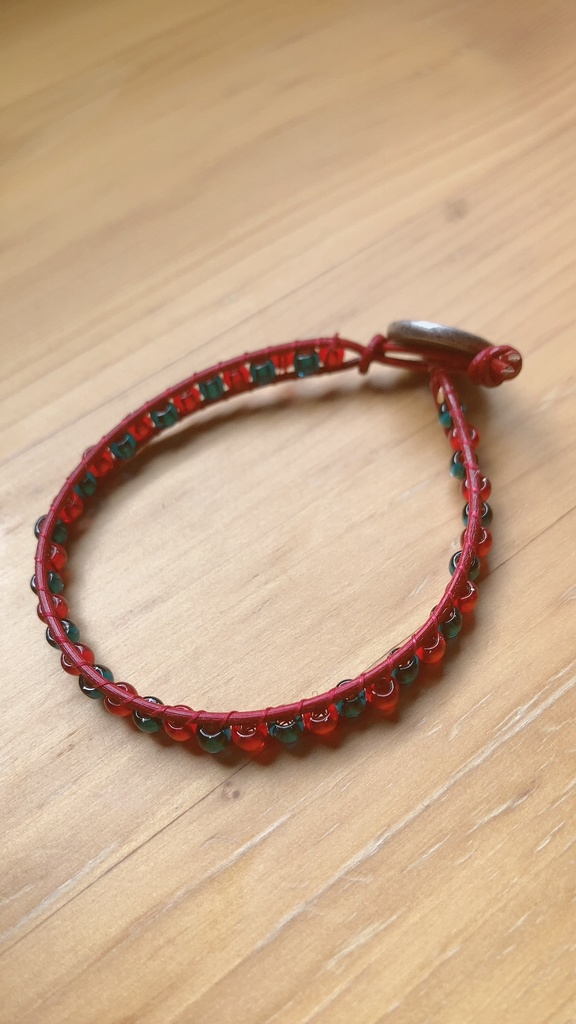 八丁念仏・軽装概念ラップブレスレット【赤】