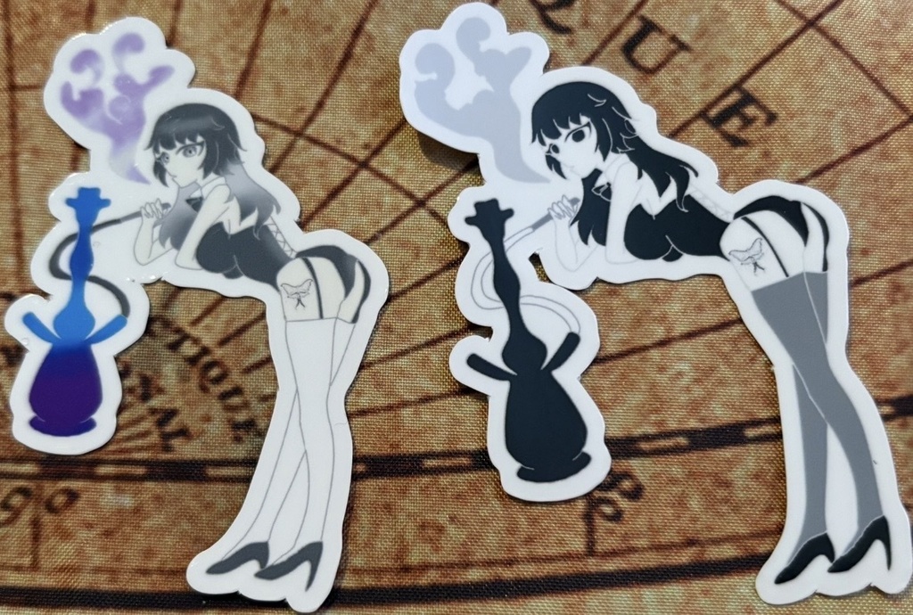 シーシャと女の子 ステッカー