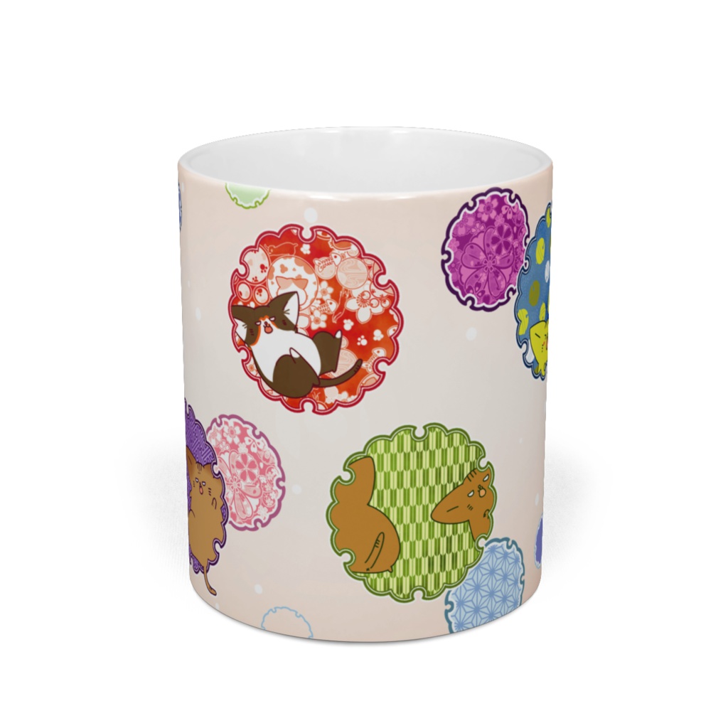 にゃんこ雪輪マグカップ