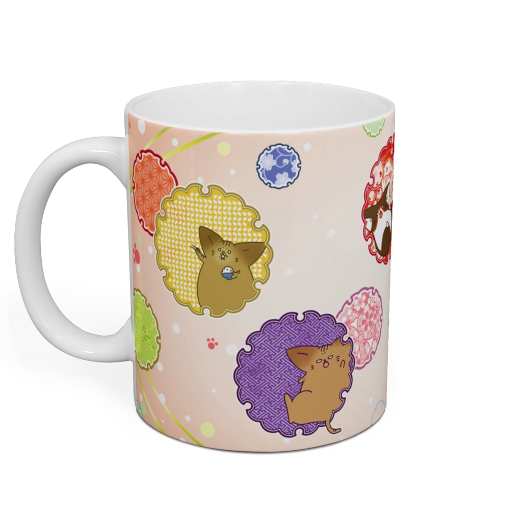 にゃんこ雪輪マグカップ