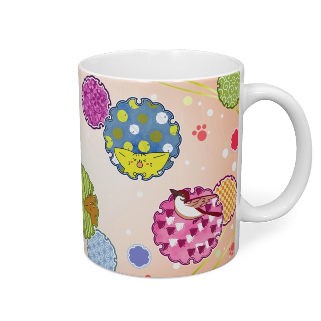 にゃんこ雪輪マグカップ