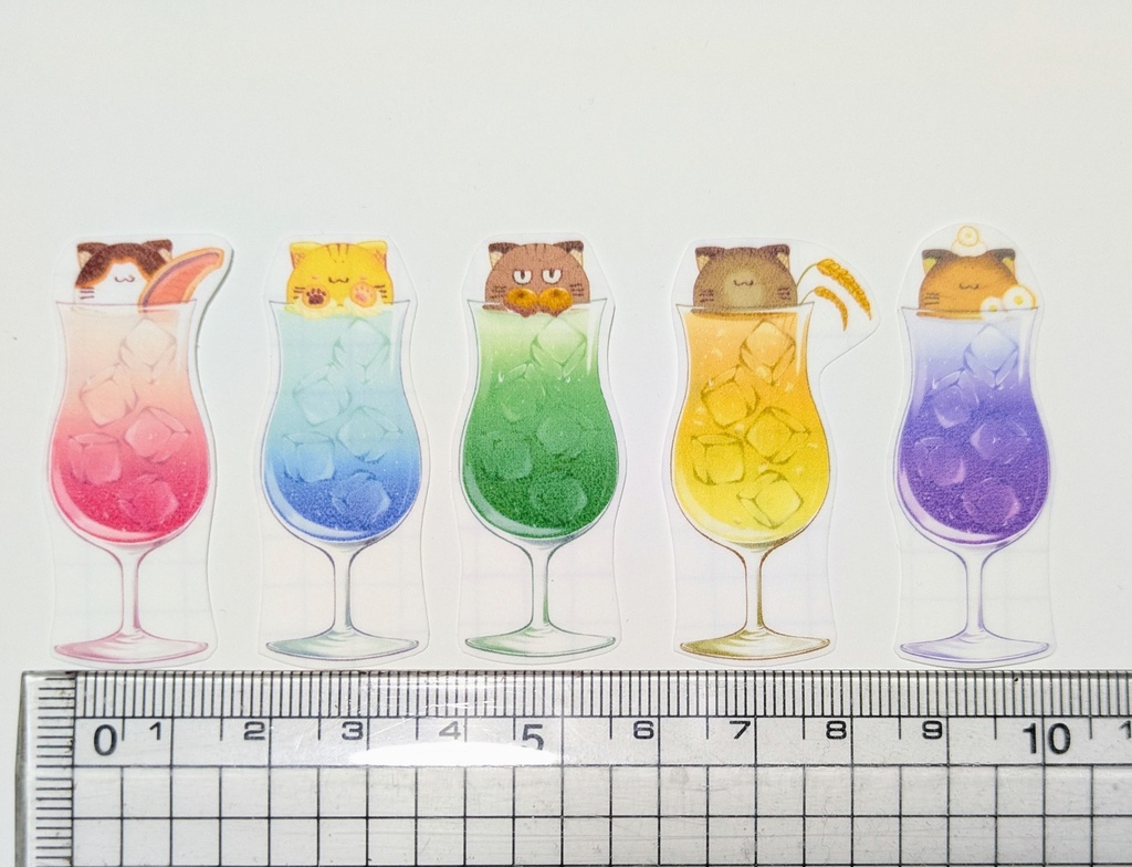 にゃんこクリームソーダ マスキングシール