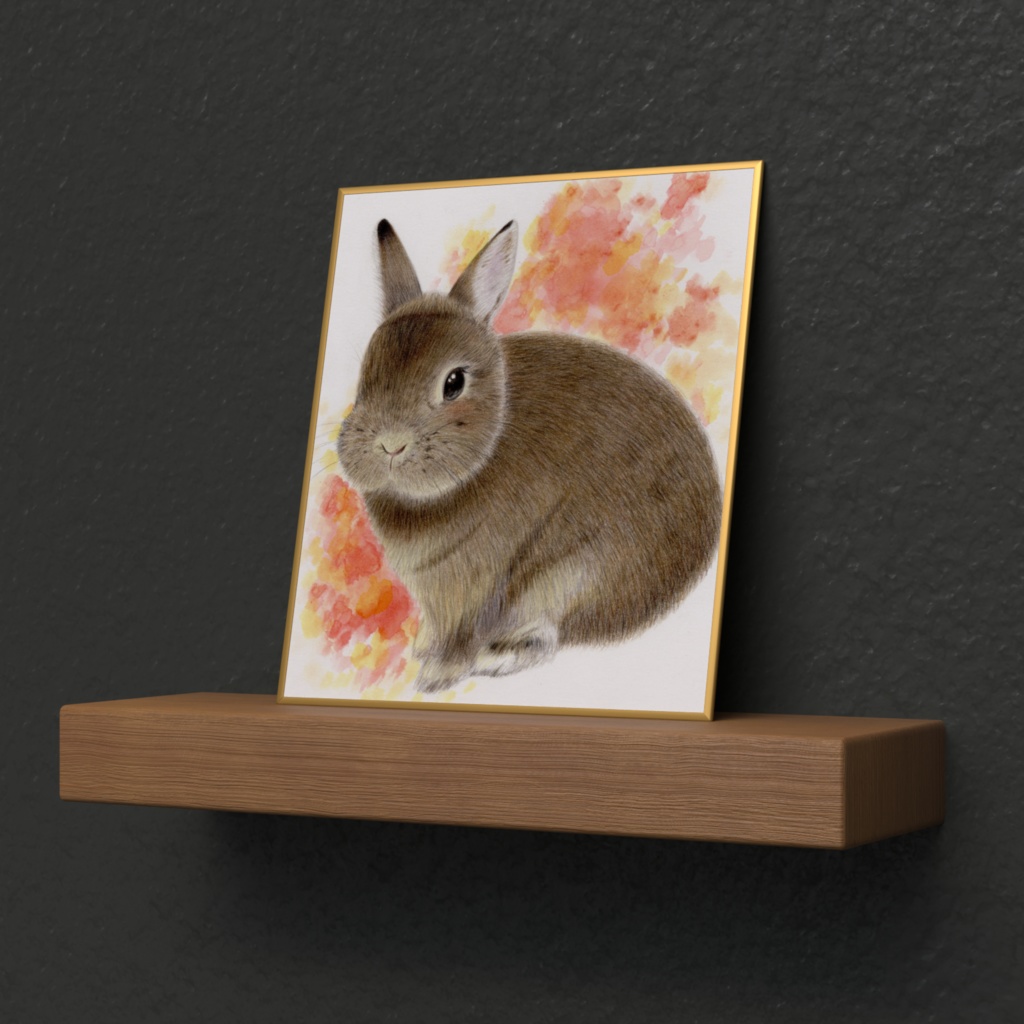 うさぎさん ネザーランドドワーフ イラスト色紙