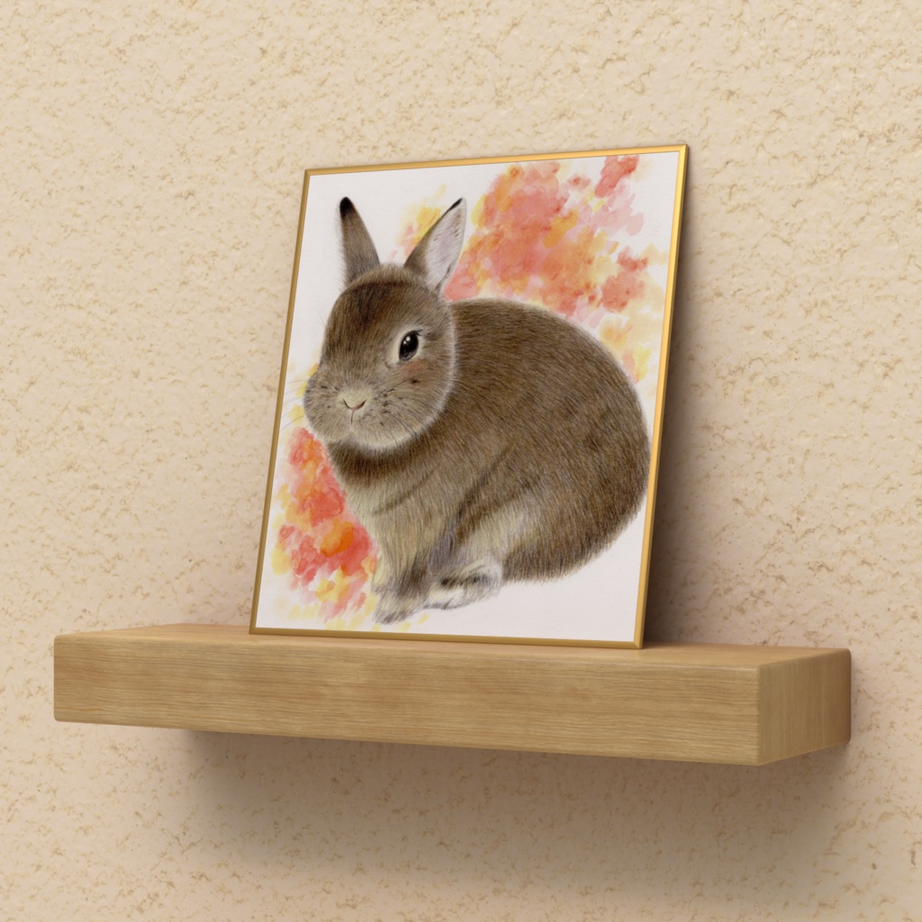 うさぎさん ネザーランドドワーフ イラスト色紙