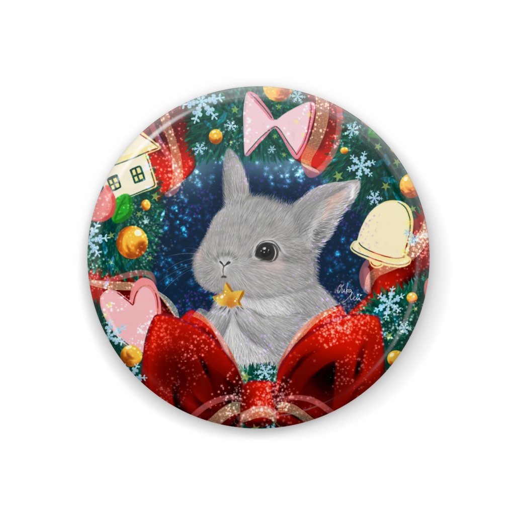 お星様におねがい うさぎさん 缶バッジ
