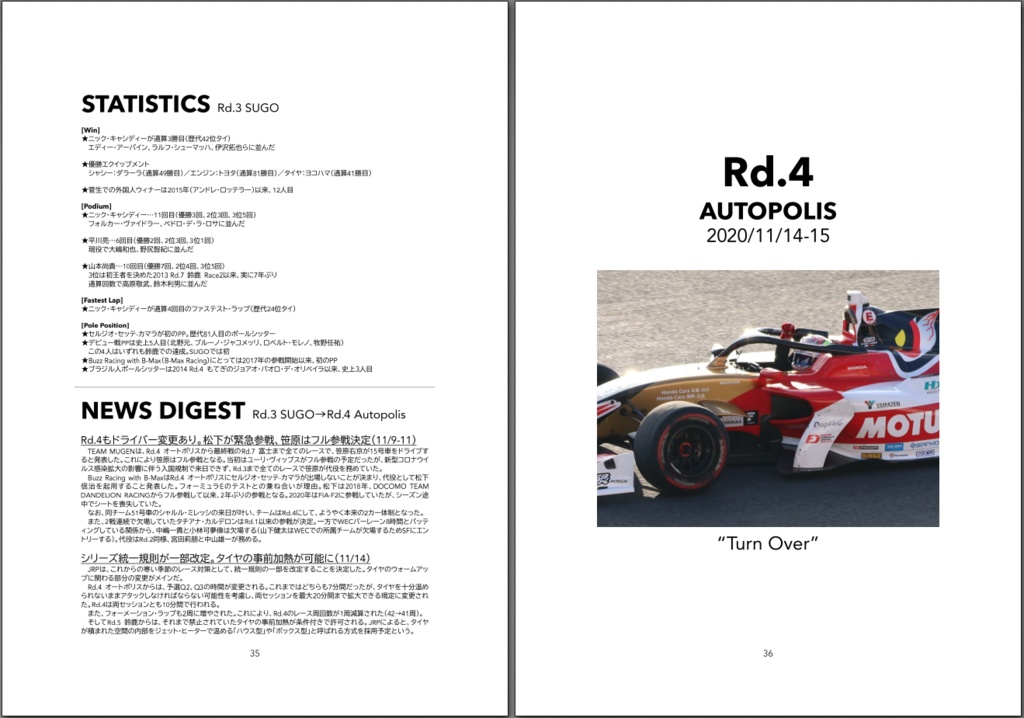 Japanese SUPER FORMULA Championship UNOFFICIAL YEARBOOK 2020-2021